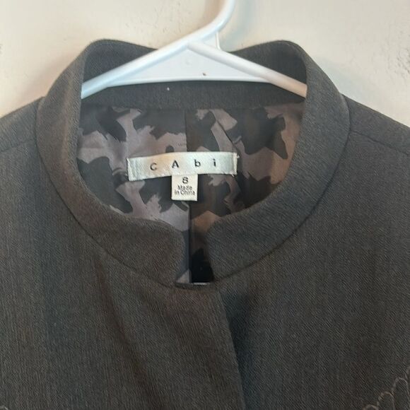 CAbi Women’s military inspired charcoal gray jacket blazer regal buttons 8 EUC! - Picture 7 of 13